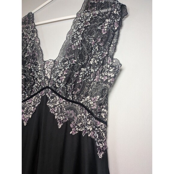 Soma Babydoll Long Nightgown Sz L Maxi Slip Dress M Gown Purple Lace Whimsigoth - Picture 6 of 16